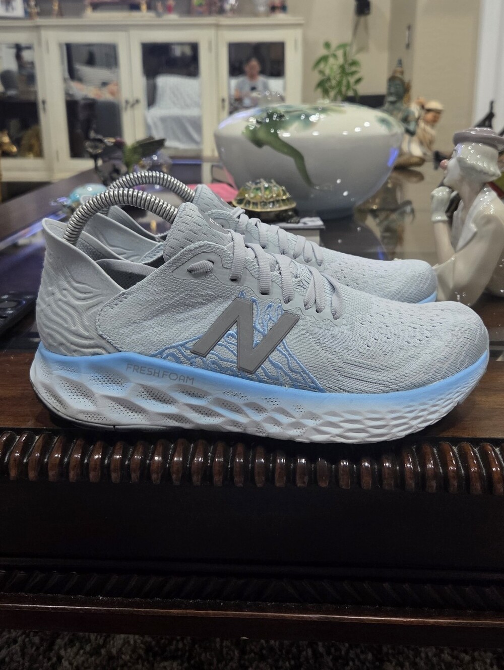 New Balance Women’s Fresh Foam 1080 Lightweight Running Shoes - Light Gray/Blue